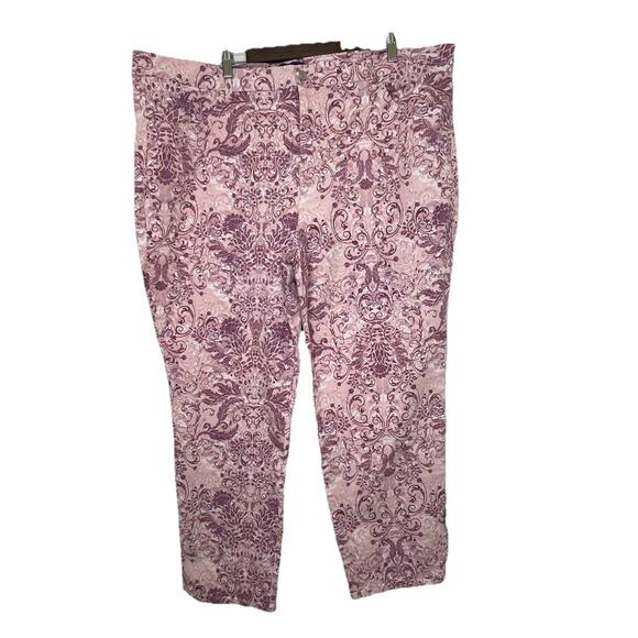 Gloria Vanderbilt Amanda Jeans Women sz 24W Pink Multicolor Stretch Pants - Picture 1 of 8